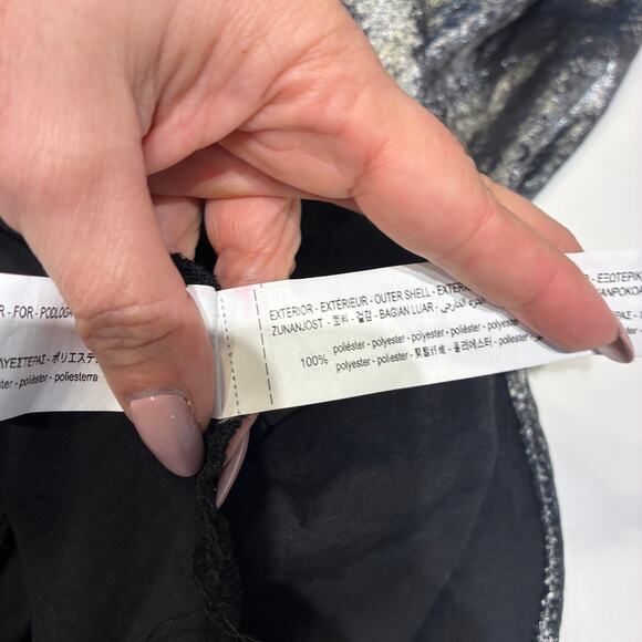 Zara Silver Metallic Satin Cowl Neck Slip Dress Medium - Picture 8 of 11